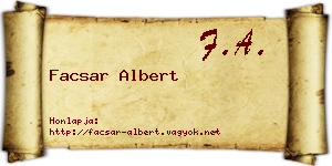 Facsar Albert névjegykártya