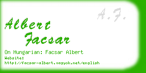 albert facsar business card
